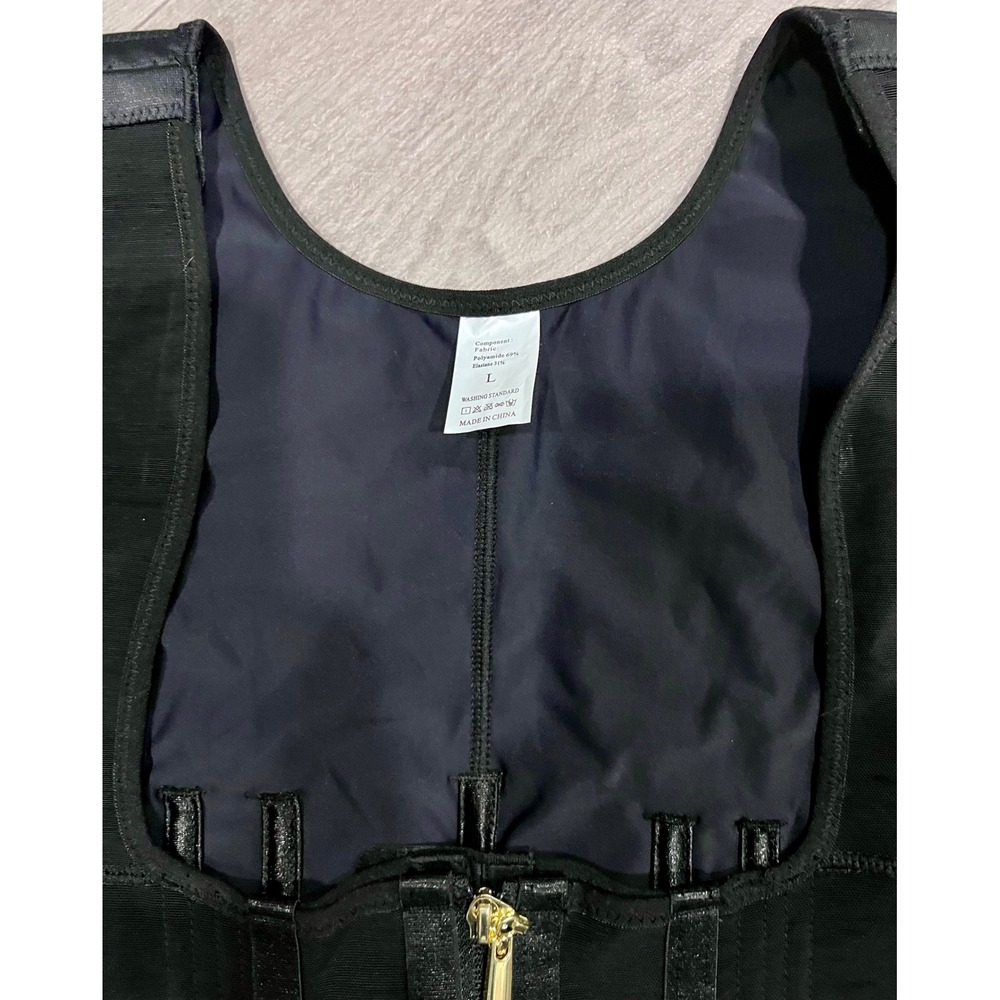 New Black Full-Body Shapewear Faja Front Zip Closure, Size Large - Picture 5 of 9